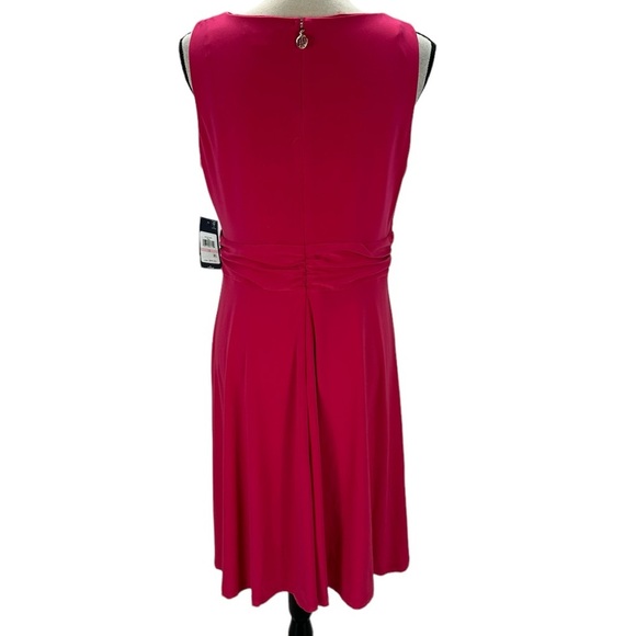 Tommy Hilfiger Sleeveless V Neck Midi Dress - Hot Pink - size 10 - Picture 3 of 9